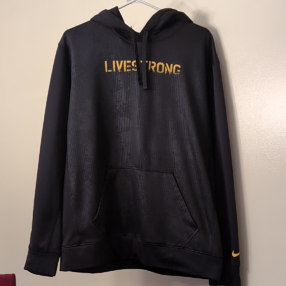 Nike Livestrong Black Hoodie with Yellow Accents Size Large